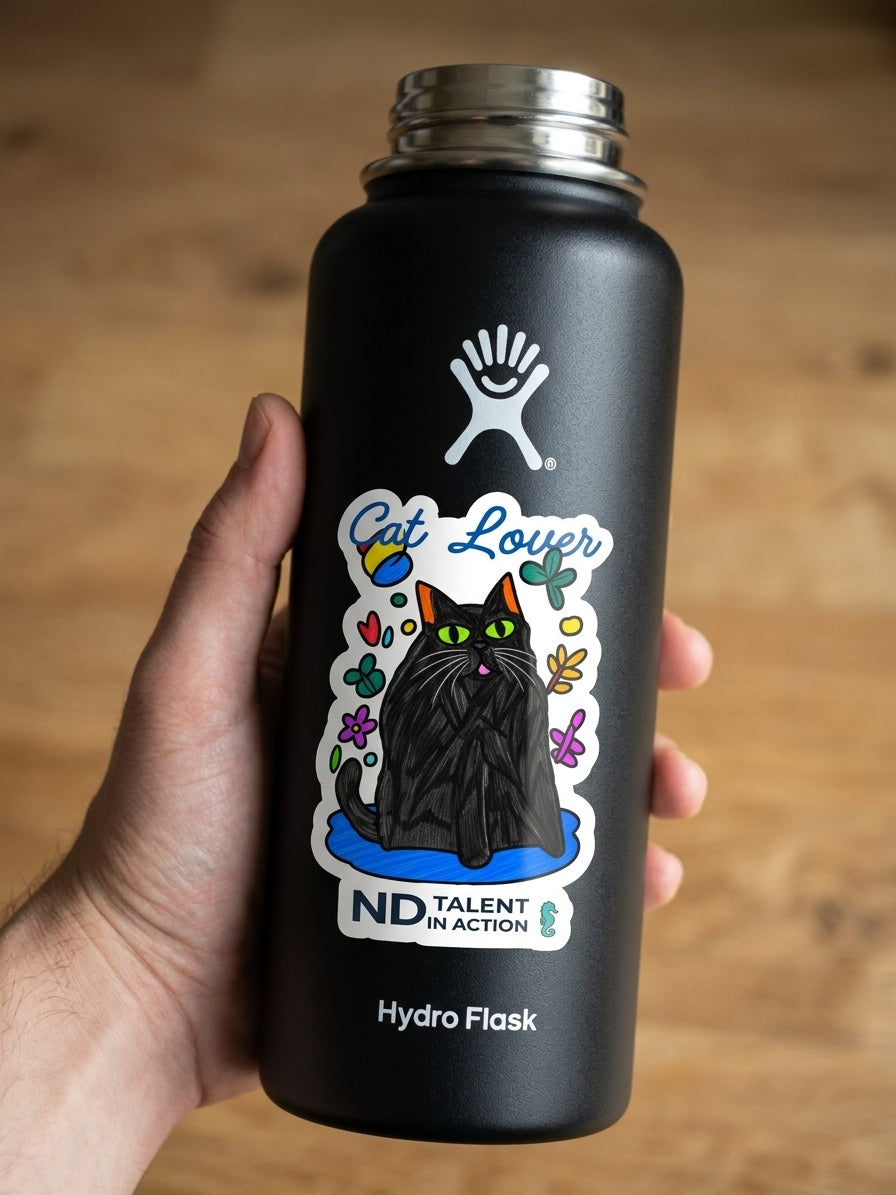 Black Cat Lover Vinyl Sticker